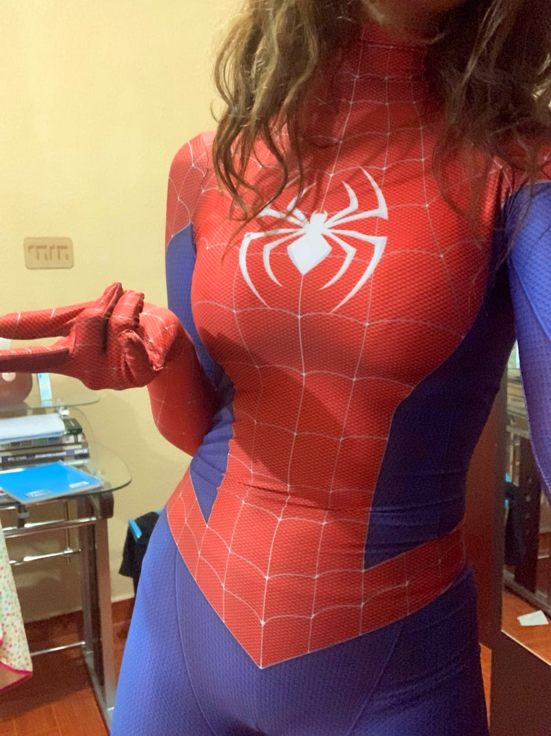 Fantasia Feminina Mulher-Aranha Spider-Woman Cosplay Traje Luxo Profissional