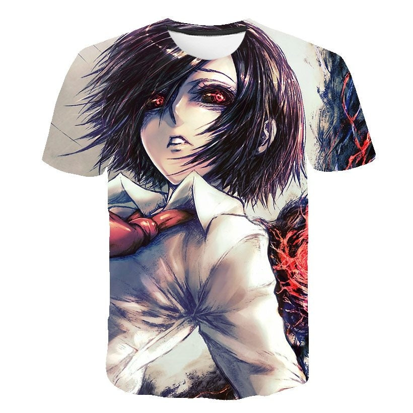 Camisa Camiseta Impressão 3D Tokyo Ghoul - Touka Kirishima Anime