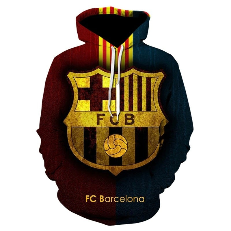 Blusa Jaqueta 3D Full Clube De Futebol Barcelona Top