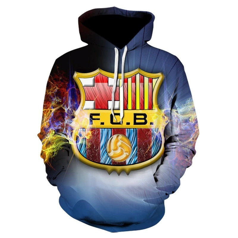 Blusa Jaqueta 3D Full Clube De Futebol Barcelona Clássico Top