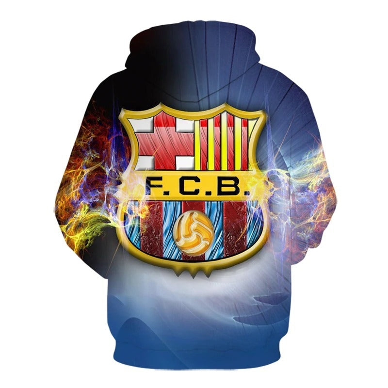 Blusa Jaqueta 3D Full Clube De Futebol Barcelona Clássico Top