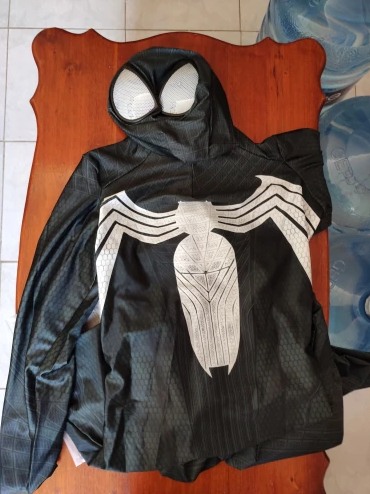 Fantasia Homem-Aranha Black Venom Adulto Cosplay Traje Luxo Profissional