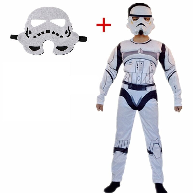 Fantasia Infantil Stormtrooper Star Wars Com Enchimento Músculos Crianças Top