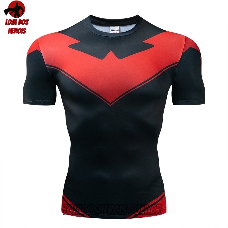 Camisa/Camiseta Hash Guard Capuz Vermelho Compressão Segunda Pele