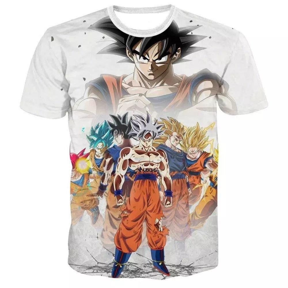 Camisa Camiseta Goku Cabelo Branco Dragon Ball Super Anime Impressão 3