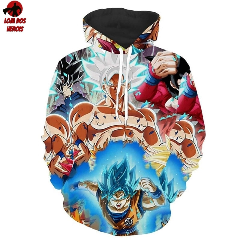 Blusa Jaqueta Capuz Touca Anime Dragon Ball Z Super - Sayajins