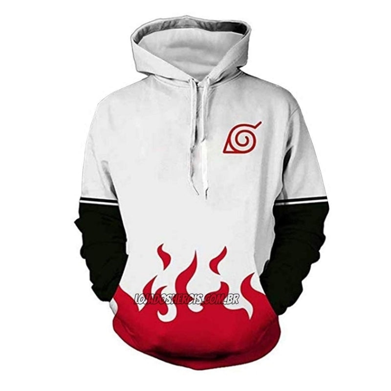 Blusa Jaqueta 3D Minato Namikaze Quarto Hokage Naruto Anime Touca Cang