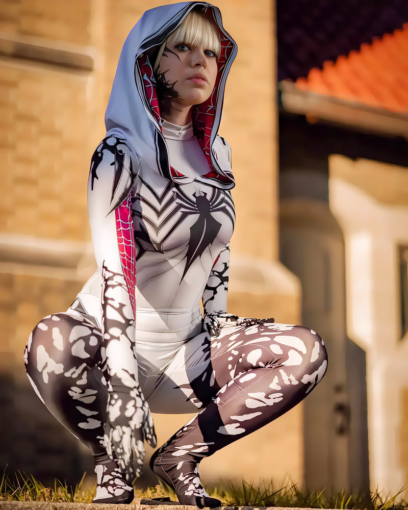 Fantasia Gwen Mulher Venom Cosplay Feminino Luxo Traje Profissional