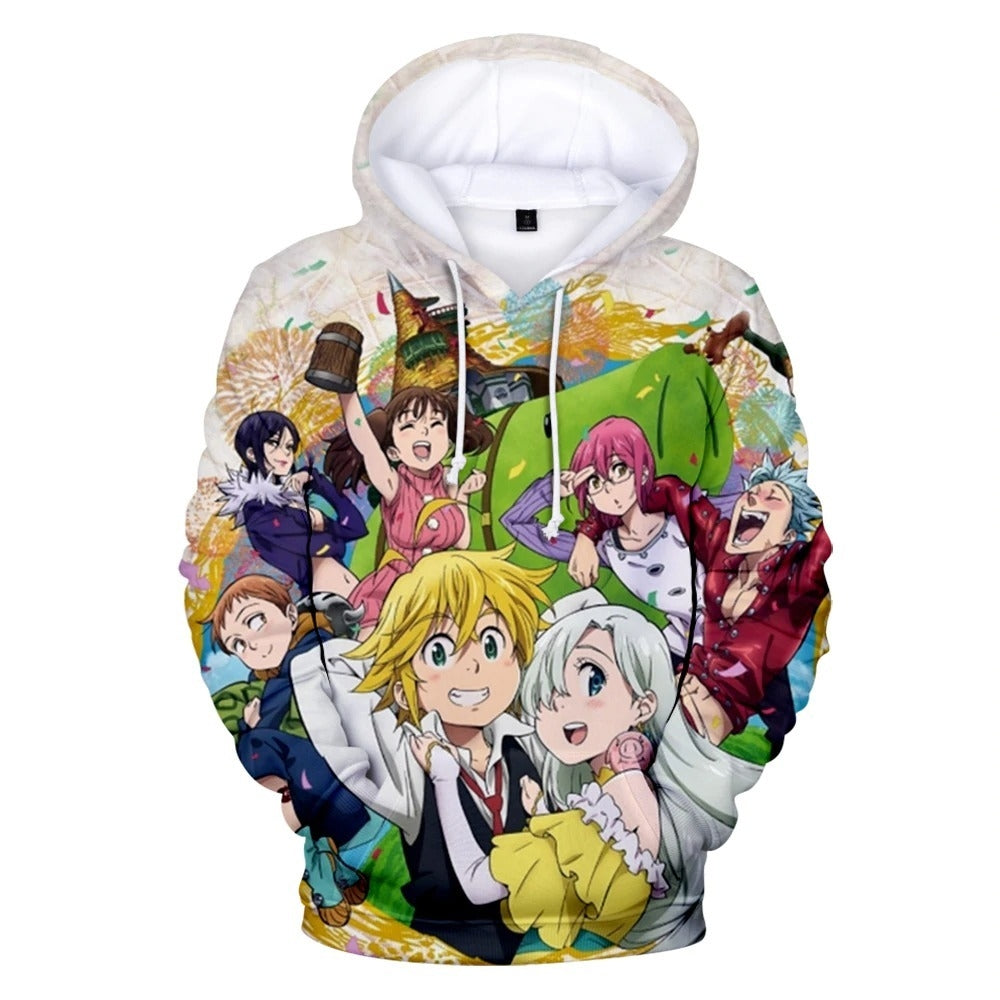 Blusa Jaqueta 3D Full Meliodas e Elizabeth Nanatsu No Taizai Anime Top