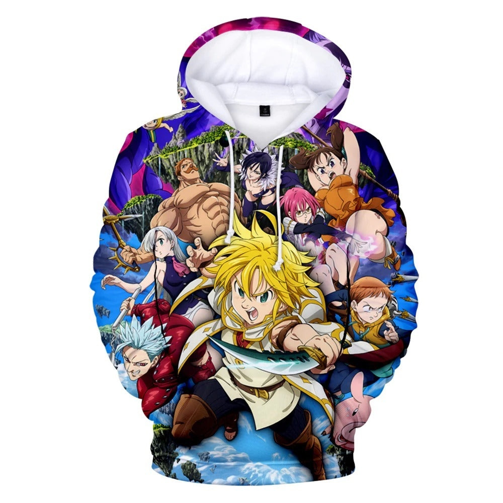 Blusa Jaqueta 3D Full Personagens Filme Nanatsu No Taizai Anime Top