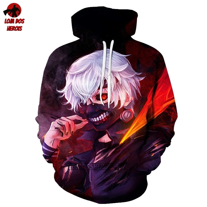 Anime masculino tóquio ghoul hoodies homem mulher boca ken kaneki gótico  dos desenhos animados inverno quente