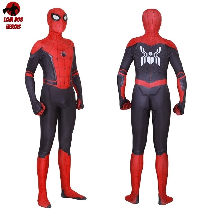 Fantasia Cosplay Heróis Masculina Homem Aranha Traje Longe de Casa Fil