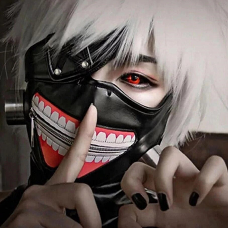 Máscara Cosplay Kaneki Anime Tokyo Ghoul Realista Latex Capuz