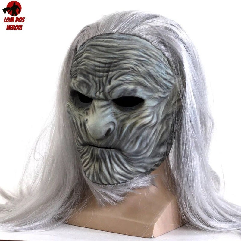 Máscara Cosplay Caminhante Branco Game Of Thrones Realista Latex Capuz