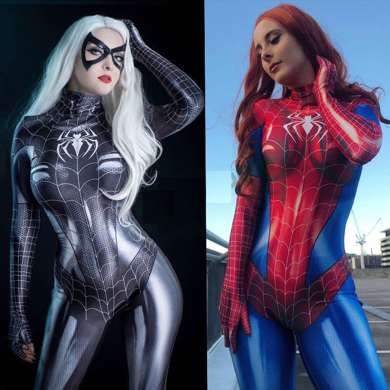 Fantasia Feminina Homem-Aranha e Venom Traje Profissional Cosplay Mulheres