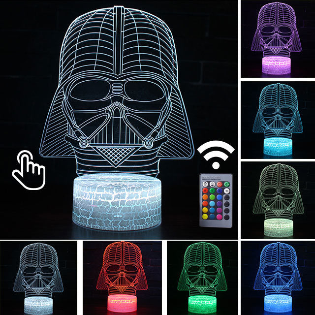 Luminária Abajur LED Darth Vader Star Wars Multicolorido Lanterna 3D Decorativo