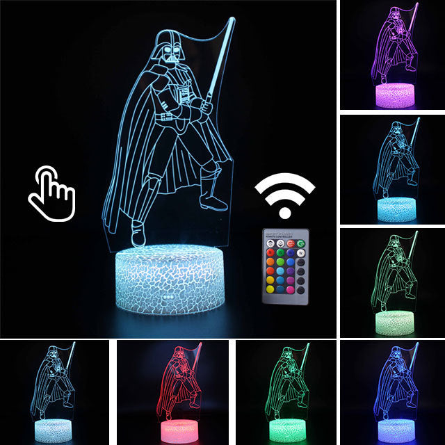 Luminária Abajur LED Darth Vader Batalha Star Wars Multicolorido Lanterna 3D Decorativo