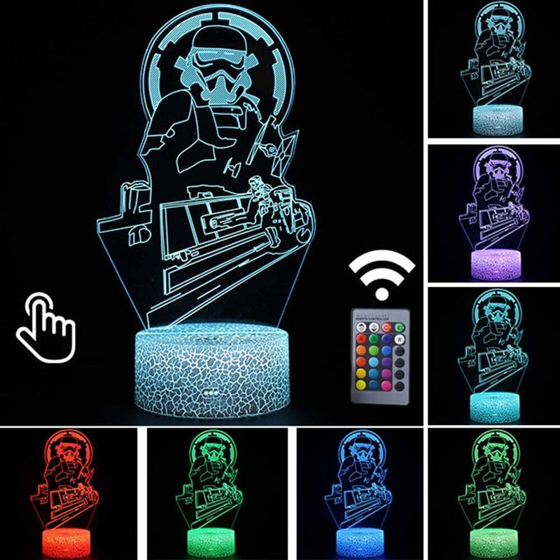 Luminária Abajur LED Capitã Phasma Star Wars Multicolorido Lanterna 3D Decorativo