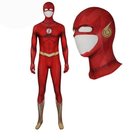 Fantasia The Flash Série Adulto Barry Allen Cosplay Traje Luxo com Máscara
