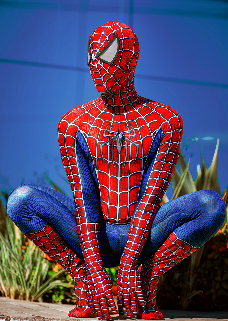 Fantasia Homem-Aranha Traje Clássico Tobey Maguire Adulto Cosplay Luxo