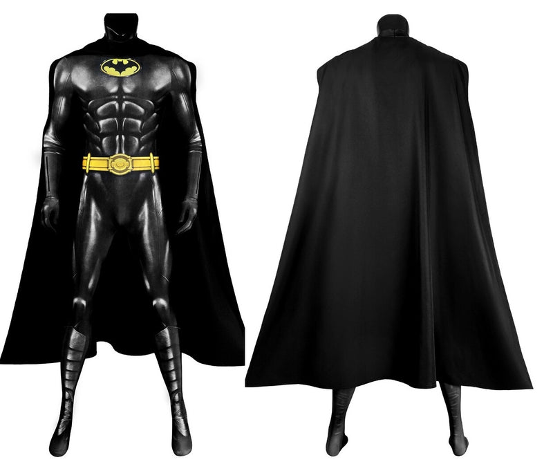 Fantasia Batman Clássico Michael Keaton Com Capa Adulto e Infantil Traje Cosplay