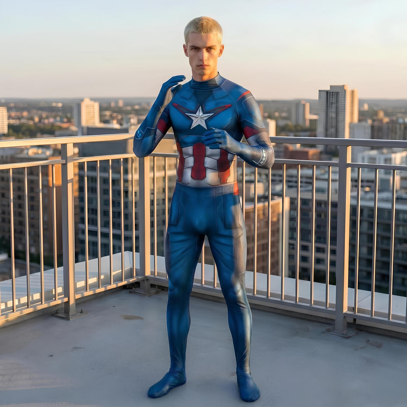 Fantasia Capitão América Vingadores Cosplay Traje Luxo Profissional