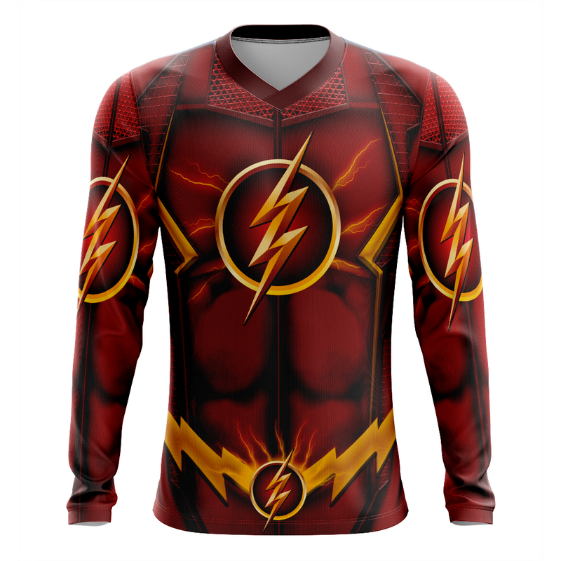 Camisa / Camiseta Flash Liga da Justiça - Manga Longa