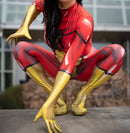 Fantasia Feminina Mulher-Aranha Jessica Drew Cosplay Traje Luxo Profissional