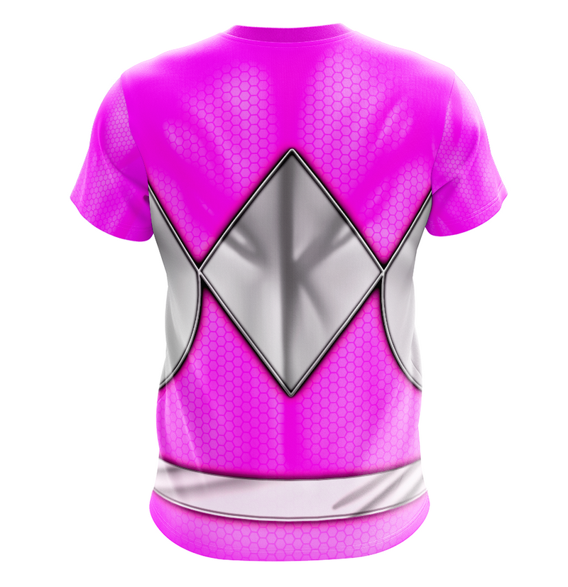 Camisa / Camiseta Power Rangers Mighty Morphin Ranger Rosa - Manga Curta