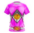 Camisa / Camiseta Power Rangers Mighty Morphin Ranger Rosa - Regata