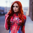 Fantasia Mary Jane Mulher Aranha Traje Cosplay Feminino Luxo Profissional