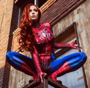 Fantasia Mary Jane Mulher Aranha Traje Cosplay Feminino Luxo Profissional