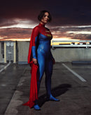 Fantasia Feminina Supergirl Kara Super Moça Com Capa Traje Luxo Cosplay Mulheres / Meninas