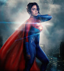 Fantasia Feminina Supergirl Kara Super Moça Com Capa Traje Luxo Cosplay Mulheres / Meninas