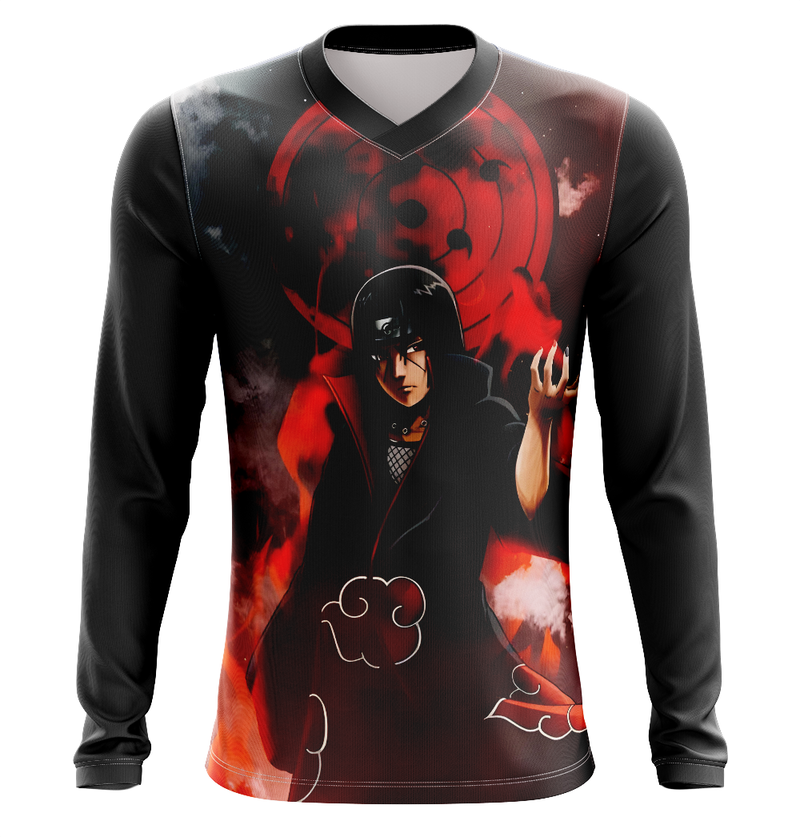 Camisa / Camiseta Itachi Sharingan Anime Naruto Shippuden Manga Longa