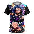 Camisa / Camiseta Jinx Build League of Legends Manga Curta