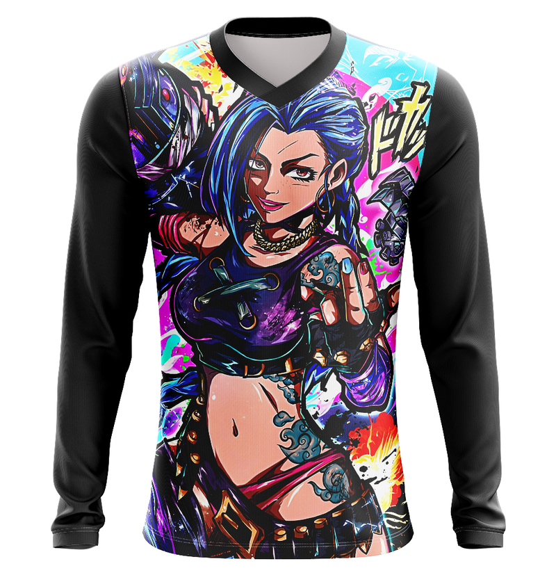 Camisa / Camiseta Jinx Build League of Legends Manga Curta