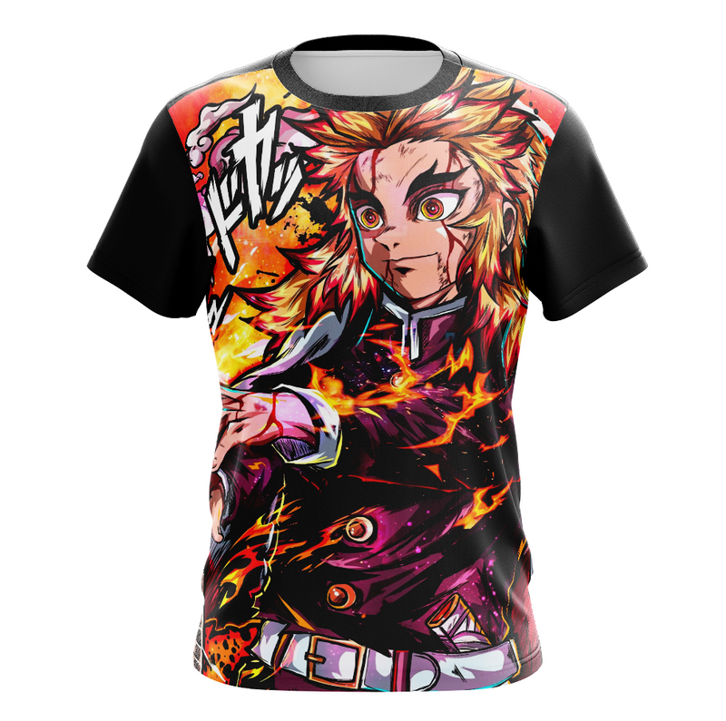 Camisa / Camiseta Kyojuro Rengoku Anime Demon Slayer Manga Curta