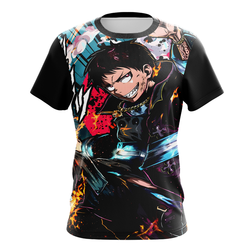 Camisa / Camiseta Shinra Kusakabe Anime Fire Force Manga Curta