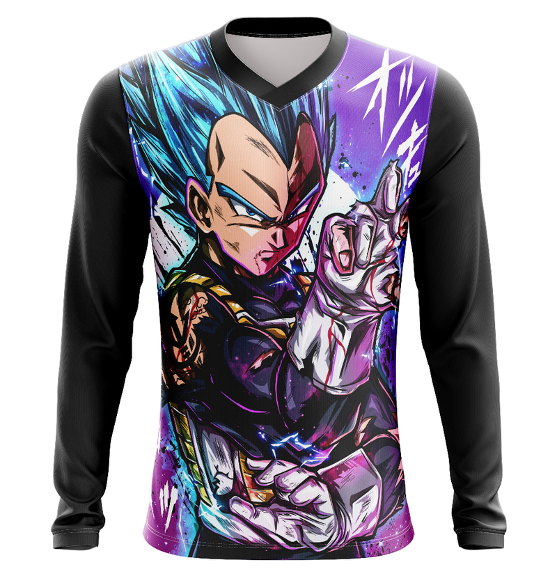 Camisa / Camiseta Vegeta Ssj Blue Anime Dragon Ball Super Manga Longa