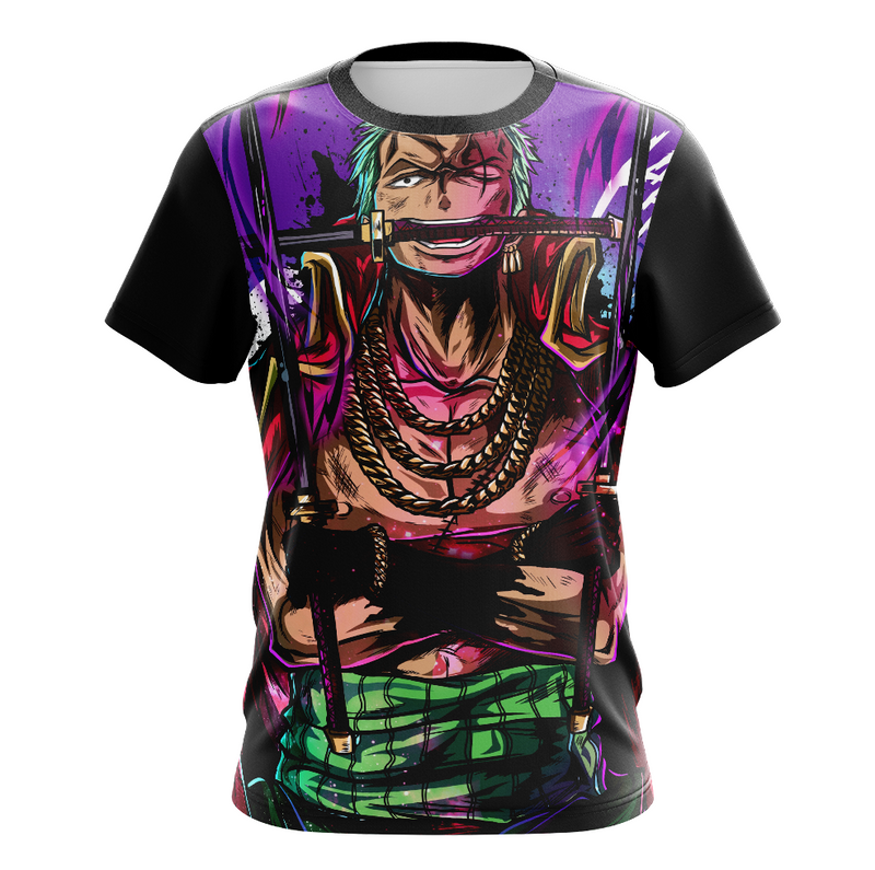 Camisa / Camiseta Roronoa Zoro Anime One Piece Manga Curta