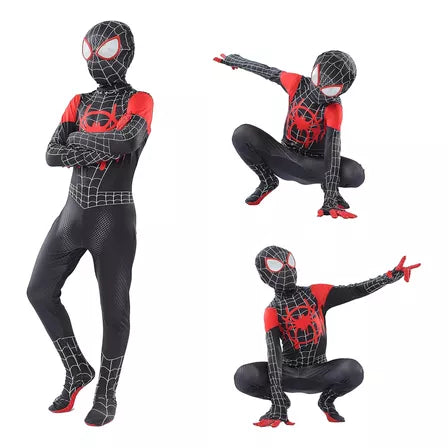 Fantasia Infantil Homem-Aranha Miles Morales PS5 Aranha Verso Cosplay Crianças Traje Luxo