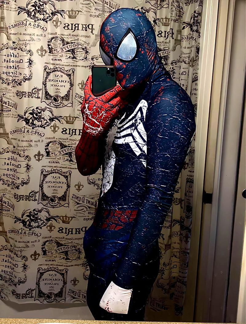 Fantasia Homem Aranha / Venom Simbiose Transformação Cosplay Traje Luxo profissional