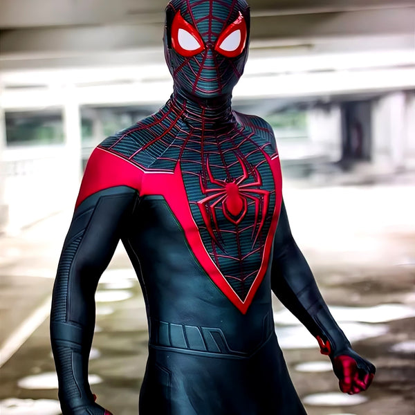 Fantasia infantil Homem-Aranha Miles Morales Ultimate Traje Cosplay Lu