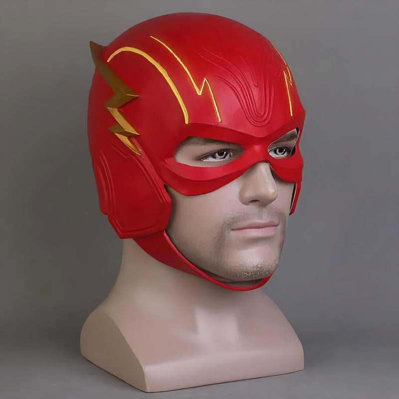 Máscara Cosplay Flash Barry Allen Filme Liga Da Justiça Realista Latex Capuz