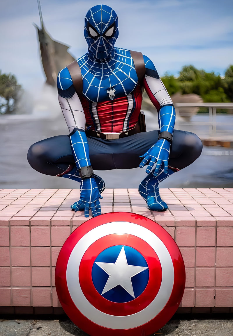 Fantasia Capitão América Homem-Aranha Vingadores Cosplay Traje Luxo Profissional