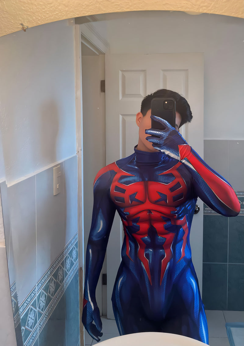 Fantasia Homem-Aranha Spider Man 2099 Cosplay Traje Luxo (Adulto/Infantil)