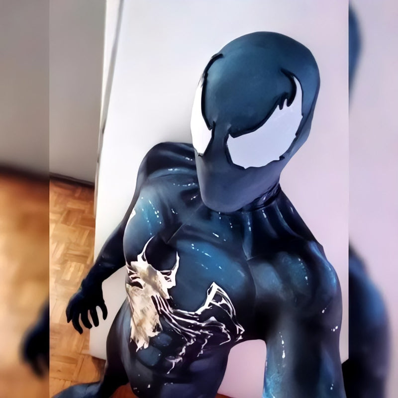 Fantasia Venom Simbionte Cosplay Traje Luxo Profissional Lentes Luxo