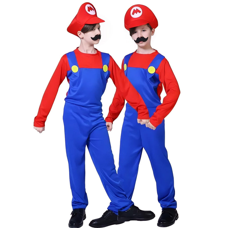Fantasia Cosplay Infantil Super Mario Bros Traje Luxo Profissional