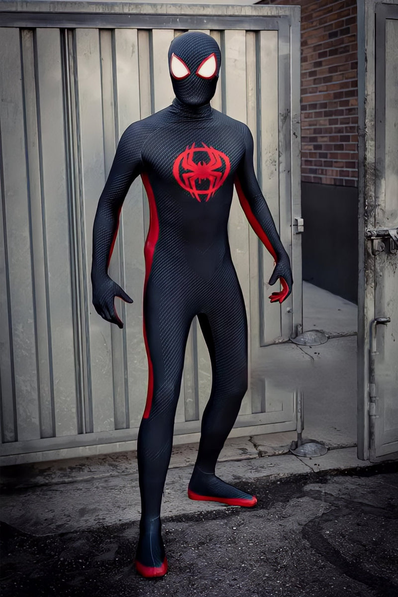 Fantasia Homem-Aranha Miles Morales Aranhaverso 2 Cosplay Traje Luxo Profissional